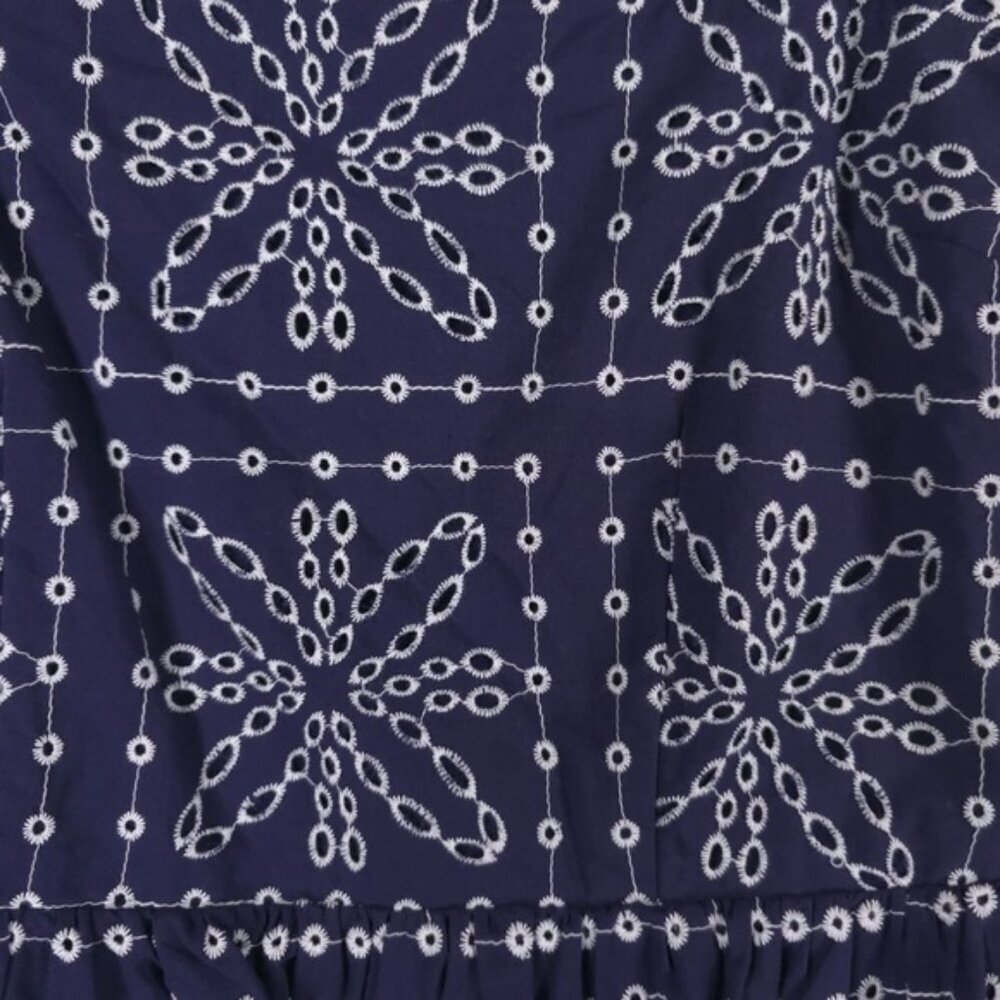 NWT MILLY Enzo Floral Tile Eyelet Peplum Top 72ET21 Size MEDIUM - Picture 13 of 15